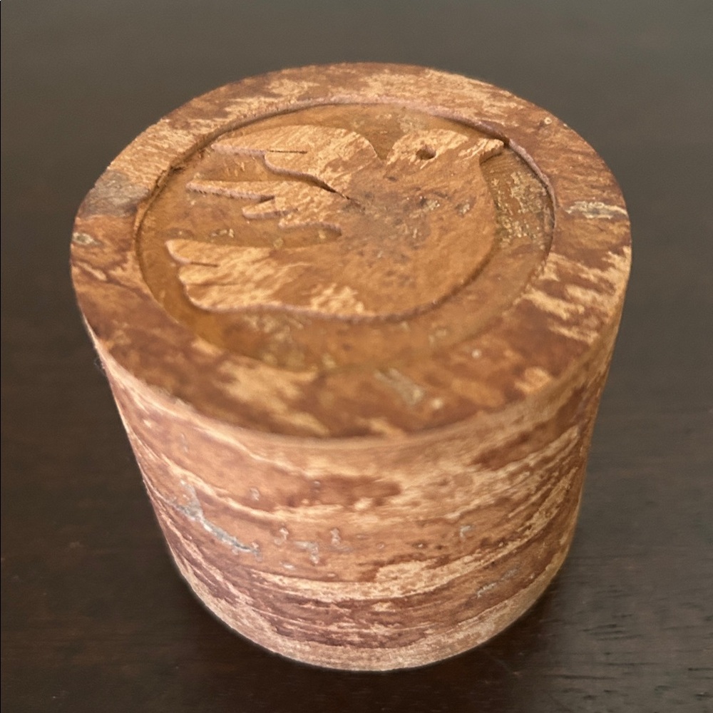 🕊️ Cinnamon Bark Dove Trinket Box Handmade